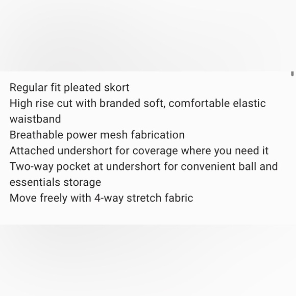 NWOT CALIA Women's Pleated Mesh Tennis Skort White Pickleball size Medium - Picture 2 of 9